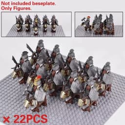 Mini Middle Ages Lord Rings Medieval Dwarf Wild Boar Goat Chariot Army Figures Building Blocks Bricks Kids Toys Christmas Gift