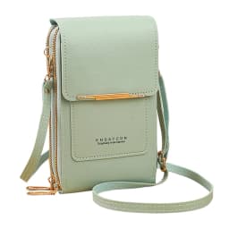 Phone Cross-Body Purse With Touchscreen Window Premium Leather RFID-Blocking Lightweight Women's Shoulder Bag Wallet Purse