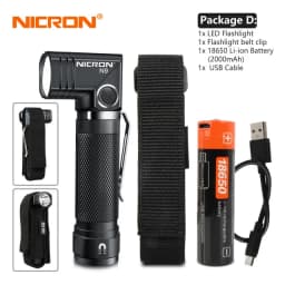 NICRON N9 LED Flashlight Tactical 90 Degree Twist 1000LM High Lumens Waterproof IP65 Magnet Mini Torch Light Outdoor