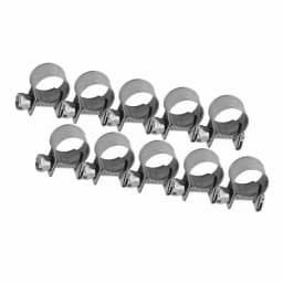 10Pcs Stainless Steel Mini Fuel Line Pipe Hose Clamp Clip 6mm‑20mm Optional Size Hose Clamp Pipe Clip Hose Fastener Hose Clips
