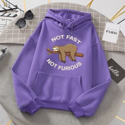 Not Fast Not Furious Sloth Sleeps Hanging From Branches Hoodies Women Novelty Fashion Hoody Loose Basic Hoodie Casual Warm Tops