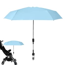 Clip On Chair Umbrella Clamp-On 360 Adjustable Stroller Sun Shade Pushchair Sun Parasol UPF 50 Chair Umbrella Clip-on For