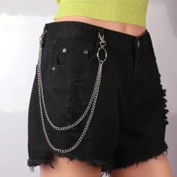 Punk Rock Layered Chain Belts Metal Keychains for Men Women Waist Key Wallet Jeans Hip-hop Pants Belt Chains Clothes Accessories