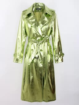 Nerazzurri Spring Autumn Long Shiny Reflective Patent Leather Trench Coat for Women Sashes Double Breasted European Fashion 2022