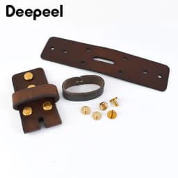 1/2Pcs Deepeel 3.8cm Leather Loop for Men's Waist Belts Cowhide Ring Metal Buckle Pure Copper Rivet Belt Tail Fixing Accessories