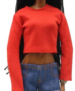 1 Piece Doll Clothes Long Dress Round Neck Long Sleeve T-Shirt for Doll Clothing Outfits 1/6 Dolls Accessories
