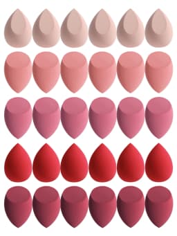 30 Beauty Eggs (Makeup Sponges) Foundation Make-Up Mixed Beauty Sponge, Liquid, Cream and Powder Without Blemish, Multi-Color C