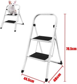 Step Stool, 1-2-3-4 Steps, Lightweight Step Ladder with Handrail, Folding Ladder with Non-Slip Platform, Maximum Load 150kg