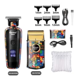 Kemei Hair Clipper Rechargeable Graffiti Pattern Electric Professional Barber Trimmer Man Shaver KM-MAX2092 KM-MAX5090 KM-RS7098