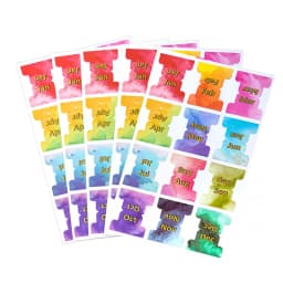 60Pcs/5Sheets Colorful Monthly Tabs Adhesive Planner Index Stickers For Office Planner Organizan Decorative Sticker
