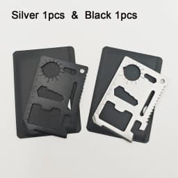 Stainless Steel EDC Pocket Tool 11 in 1 Credit Card Portable Multi Function Survival Tool For Outdoor Camping Hunting Traveling