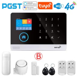 PGST Home Anti-Theft Alarm, Smart Home Wireless Alarm System, WiFi, 4G Tuya Intelligent Application, Working Together with Alexa
