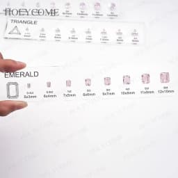 Updated Free Custom LOGO Kit Fancy Shapes CZ Diamond Carat Chart Comparison Set Reference White Pink Yellow Gemstone Selectable