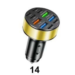 100W 6/8 Ports Car Charger Fast Charging PD QC3.0 USB C Car Phone Charger Type C Adapter in Car For iPhone Samsung Huawei Xiaomi
