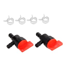 6Pcs/set 1/4" InLine 90 Degree Fuel Gas Cut-Off Shut-Off Valve for Briggs and Stratton 698181with Clamps for Tecumseh 35857&4