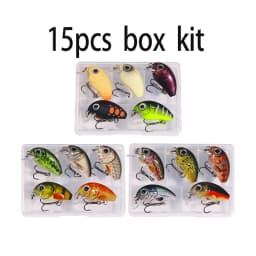 HENGJIA 5pcs 1.5g-2g 3cm Mini Crankbait Kit Artificial Wobblers Hard Bait Bass Trout Fishing Lure Tackle Pesca Peche Truite