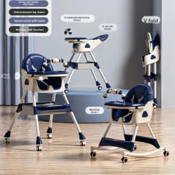 Babyfond Children's Dining Chair Multifunctional Variable Rocking Horse Baby Seat Foldable Recumbable Infant Dining Table