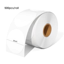 500Pcs/lot 50mm Circle Thermal Sticker Label Self-Adhesive Round Direct Thermal Label for DIY Logo Design QR Code Name Tag