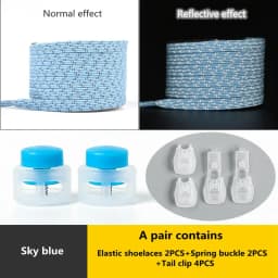 1 Pair Reflective Elastic Laces Sneakers Shoelaces for Sneakers Kids Adult Fast Without Tie Flat Rubber Bands Luminous Shoelace