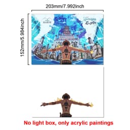 Anime Character One Piece Luffy Zorro Animated Frame LED Light Study Bedroom Christmas Birthday Gift