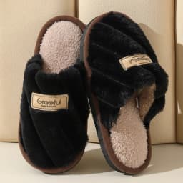 Winter Warm Plush Women Slippers Non Slip Soft Shoes Comfort Flat Heel Indoor Bedroom Couple's Slippers for Home Shoes