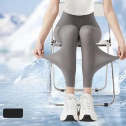 Thin Summer Women's Legging Outer Wear Silky Sunscreen Cool Feeling High Waist Yoga Pants Elastic Skinny Trousers