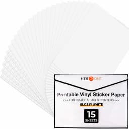 HTVRONT 15/20 Sheets 11X8.5in Matte Glossy Printable Vinyl Sticker Paper A4 Self-adhesive Copy Paper for Inkjet & Laser Printer
