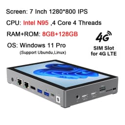 HIGOLEPC Mini PC 12th Gen N95 16GB RAM 256GB ROM,4G Data Mini PC with Screen Dual 2.5GbE LAN Full-Functional USB-C Mini Computer