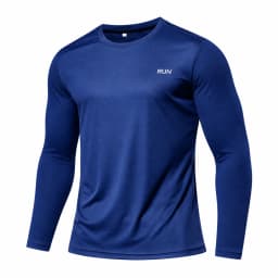 Men's Ice Silk Long Sleeve T-Shirt Quick Dry Breathable Lightweight Cooling Gym Running Fitness Outdoor Casual Sports Top