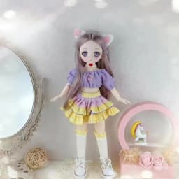 30cm Kawaii BJD Doll Girl 6 Points Joint Movable Doll with Fashion Clothes Soft Hair Dress Up Girl Toys Birthday Gift Doll New