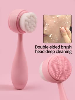 1Pc Silicone Face Cleansing Brush Double-Sided Facial Cleanser Blackhead Removal Product Pore Cleaner Exfoliator Face Scrub Brus