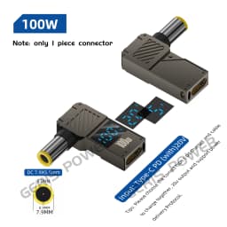 100W Type C Fast Charging Adapter Connector Dc Plug USB C to Universal Laptop Charger Converter for Lenovo Hp Dell Asus Acer