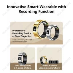 AI Recording Translation Smart Ring Heart Rate Blood Oxygen Sleep Monitor Touch Voice Recorder Sports Waterproof Smartring R12