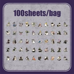 100pcs Magic Animal Party Series Tin Box Stickers Handbook Material Stickers DIY Scrapbook Picture Book Diary Notebook Tablet Ph