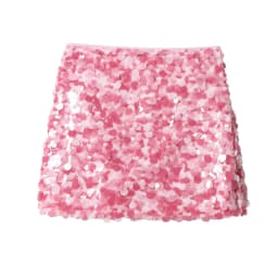 HH Elegant Women Solid Sequined Slim Mini Skirt 2025 Sparkling Party Style Skirt Female Sexy High Waist Short A-Line Skirt