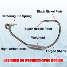 Spinpoler Raptor Weighted Swimbait Hooks 5/0 7/0 10/0 Twistlock Centering Pin Spring High Carbon Steel Weedless Fishing Hooks