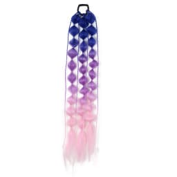 Synthetic 1Pcs Ponytail Extension Corlorful Bubble Braid Long Lantern Hairpieces Braided Ponytail with Hair Tie Straight Hairpie