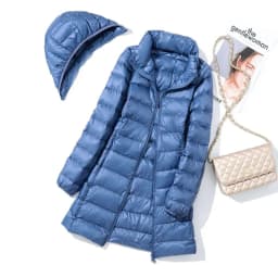Schinteon M-7XL Women Down Jacket Ultralight White Duck Down Long Coat with Removable Hood Thin Slim Spring Autumn Outwear New