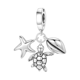 Blue Charm 925 Sterling Silver Ocean Pearls Betta Fish Pendant Birthday Party Gift for Women Bracelet Necklace DIY Beads Jewelry