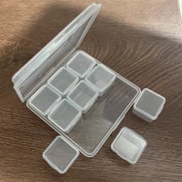 9 Grids Clear Square Plastic Box Mini 9 in 1 Separable Compartment Removable Case Fit Nail Beads Jewelry Storage Organizer
