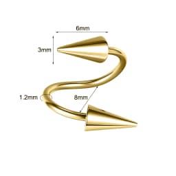 ZS 1 PC 16G Stainless Steel Twisted Nose Ring For Men Women Cone Spike Spiral Helix Cartilage Rings Lip Eyebrow Piercing Jewelry