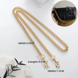 Golden Sliver Bag Chain Accessories Metal Extension Chains Crossbody Belt Replacement Black Bags Strap For Women Bag Accessories
