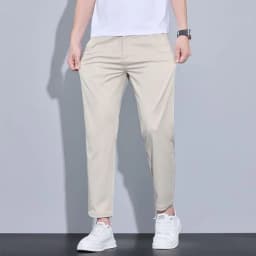 2025 New Summer Ankle-Length Pants Men Straight Fit Fashion Thin Brand Clothing Solid Color Casual Trousers Male 28-38