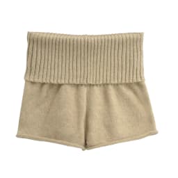 Sweet Style Low Waist Knitted Shorts Flip-Up Hem Leg Lengthening Casual Pants for Women China Made Slim Fit Straight Leg