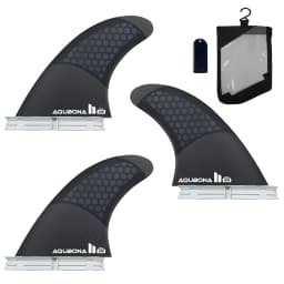 Single/Dual II Tab Surfing Fins - Tri Fins Set Honeycomb Fiberglass & Carbon S/M/L Size - Come with Fin Key Screws and Wax Comb