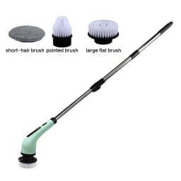 Electric Spin Scrubber Rechargeable Cordless with 3/9 Brush Heads Powerful Motor Metal Gears Extendable Rod for Bathroom Kitchen Car Tile Floor Multi-Purpose Cleaning Brush Bathtub Shower Grout Home Use Tool Set