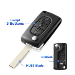 KEYYOU Remote Key Case for Peugeot 207 307 308 407 607 807 For Citroen C2 C3 C4 C5 C6 Flip Folding Car Key Shell 2/3/4 Buttons