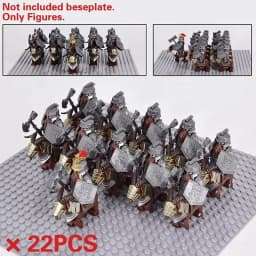 Mini Middle Ages Lord Rings Medieval Dwarf Wild Boar Goat Chariot Army Figures Building Blocks Bricks Kids Toys Christmas Gift