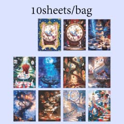 10 Sheets/Bag Dreamy Fairy Tale Theme Background Stickers, Fit for DIY, Scrapbook, Phone Case, Notebook & More Decorations