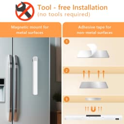 WILLED Rechargeable Motion Sensor Cabinet Light Indoor 3 Colors Dimmable Magnetic Light Bar Night Light for Cabinet Closet Desk